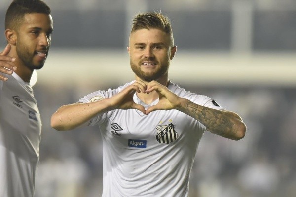 Ivan Storti/Santos FC – Sasha fez o gol do Santos sobre o Corinthians