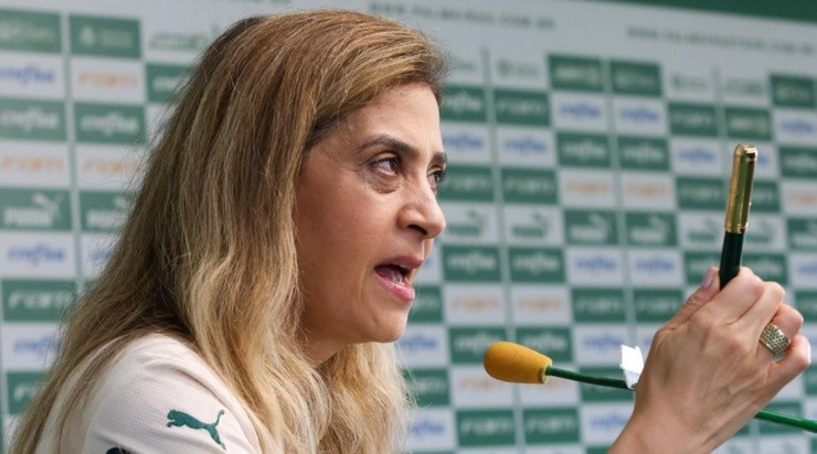 Leila afirmou que tentará reeleição e não vê risco do Palmeiras virar uma SAF. Foto: César Greco/ Palmeiras