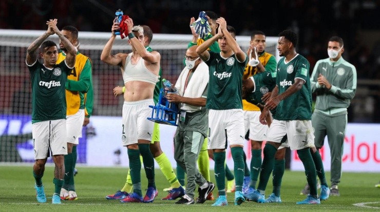 Jogadores do Palmeiras agradeceram a torcida após a vitória diante do Al-Ahly. Foto: Fábio Menotti Flickr Palmeiras