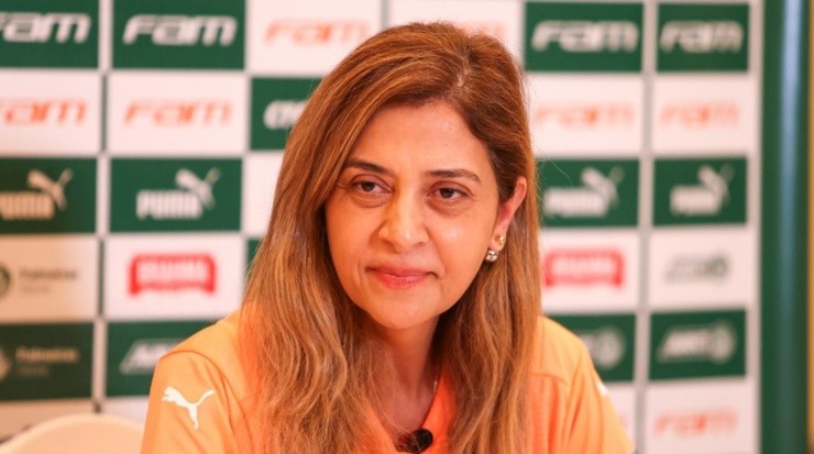 Leila saiu em defeda do elenco após a eliminação para o São Paulo na Copa do Brasil. Foto: César Greco/ Palmeiras