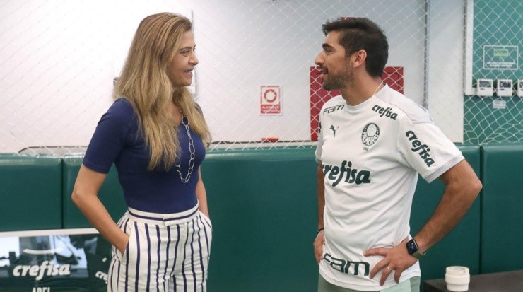 Foto: Cesar Greco/Palmeiras/Divulgação - Leila Pereira e Abel Ferreira: presidente já sabe da decisão do treinador português