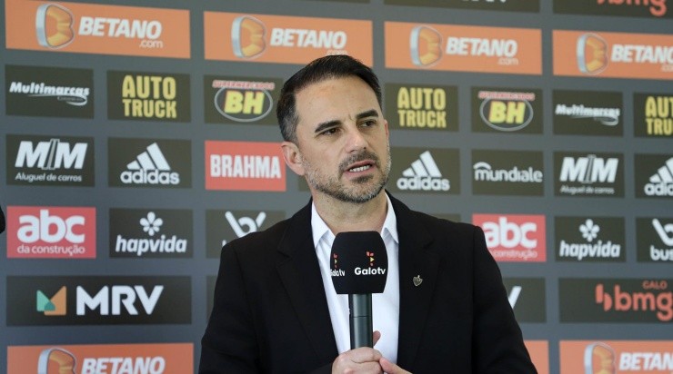 Rodrigo Caetano repudiuou atitude de Barros e Leila durante a negociação do Palmeiras com os agentes de Allan. Foto: Bruno Sousa/ Atlético Mineiro