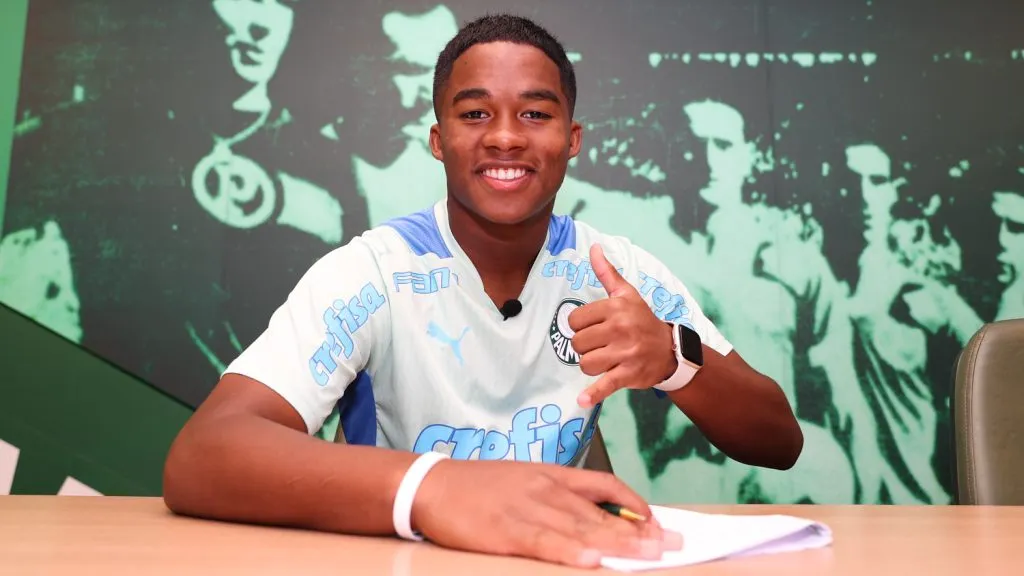 Endrick não quer ser comprado com Ronaldo e Neymar. Foto: César Greco- Palmeiras