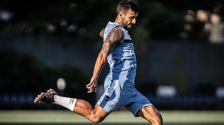 Foto: Raul Baretta/ Santos FC/ Divulgação - Camacho: volante virou titular nos treinamentos do Peixe