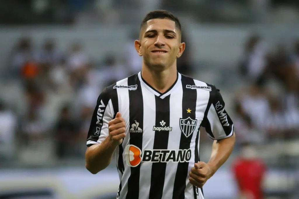 Savarino jogador do Atletico-MG durante partida contra o Caldense no estadio Mineirao pelo campeonato Mineiro 2022. Foto: Fernando Moreno/AGIF