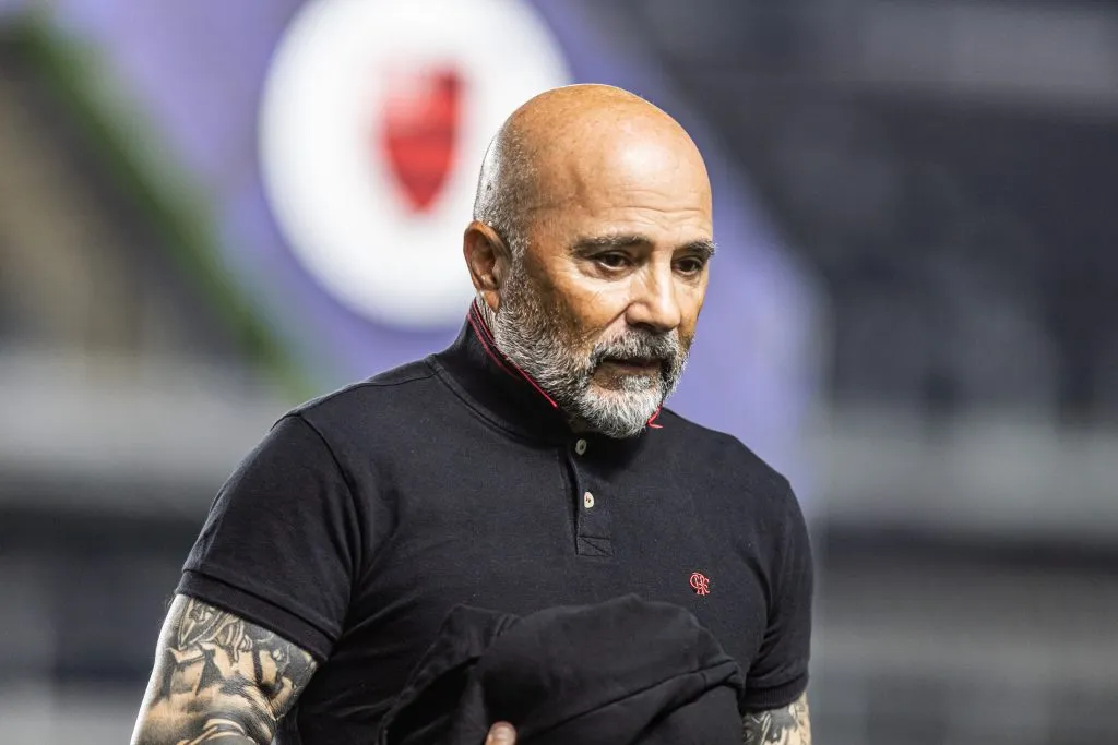 Foto: Abner Dourado/AGIF – Sampaoli: técnico mexeu no time do Flamengo contra o Santos