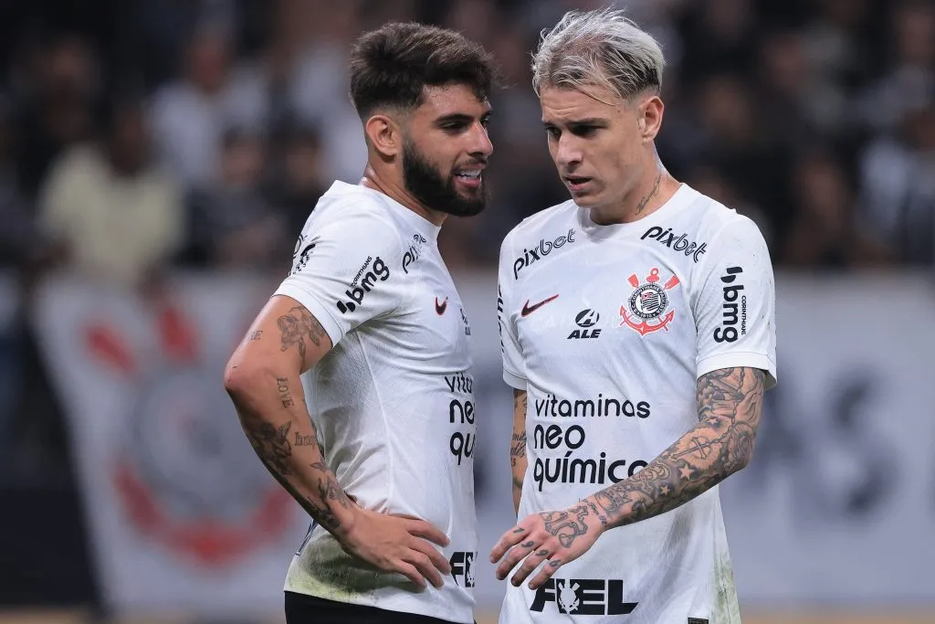 Roger Guedes jogador do Corinthians durante partida contra o Sao Paulo no estadio Arena Corinthians pelo campeonato Copa do Brasil 2023. Foto: Ettore Chiereguini/AGIF