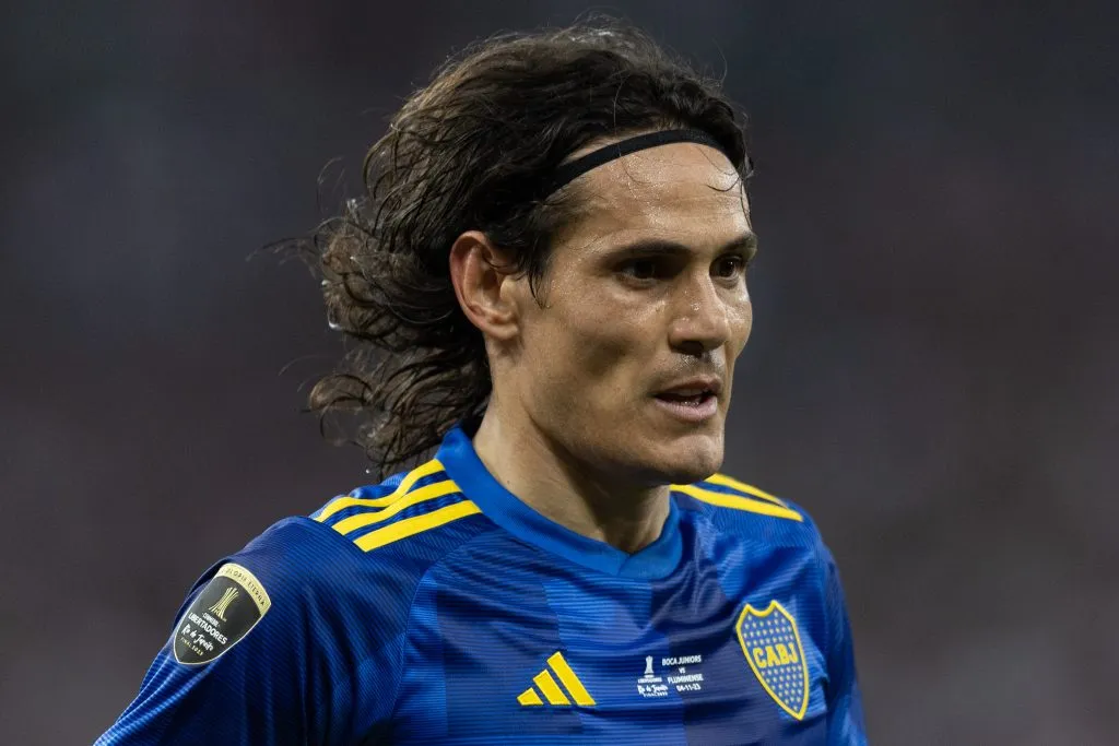 Cavani, jogador do Boca Juniors, durante partida contra o Fluminense no estádio Maracanã pelo campeonato Libertadores 2023. Foto: Liamara Polli/AGIF