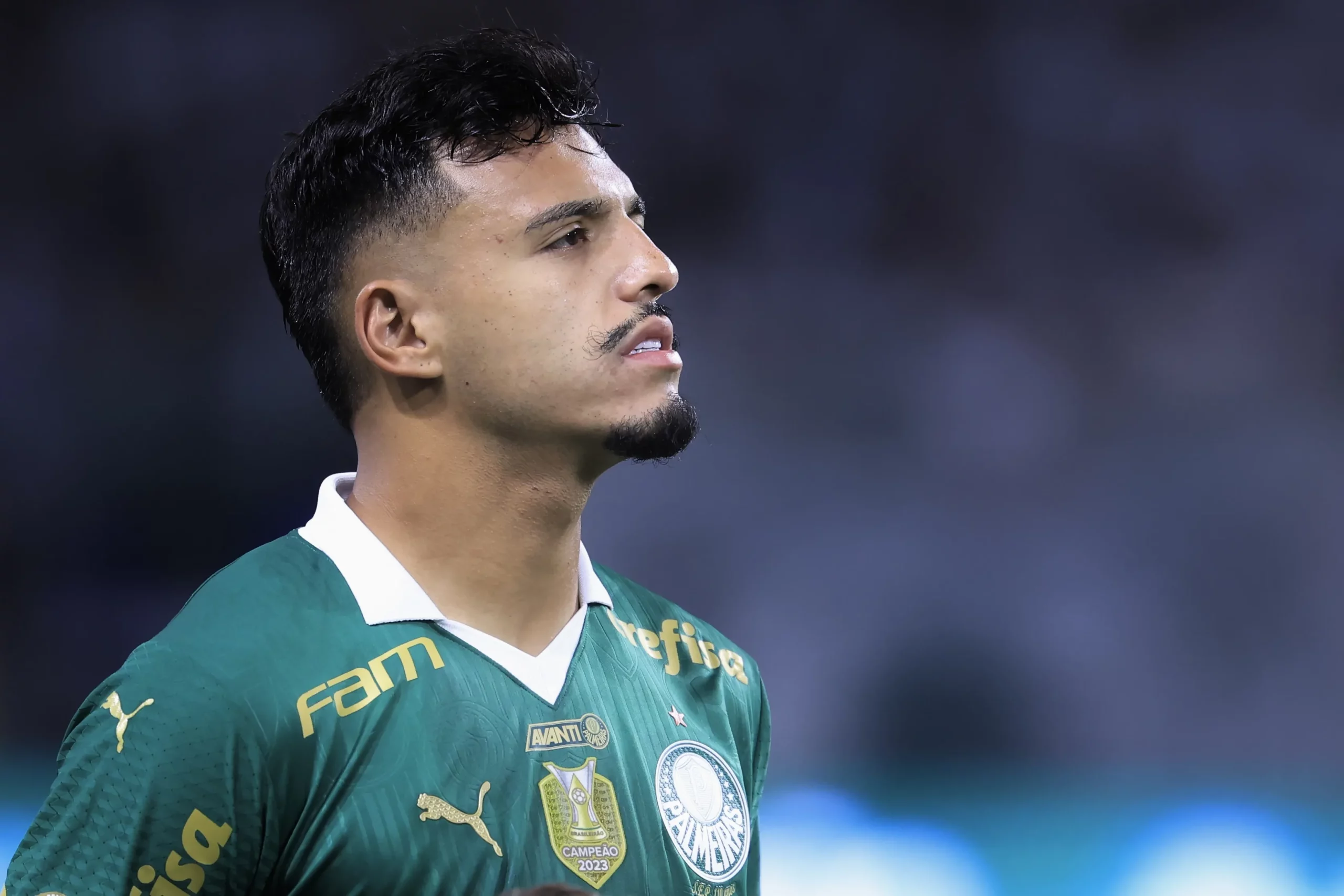 Gabriel Menino, ex jogador do Palmeiras, durante partida contra o Vitoria no estadio Arena Allianz Parque pelo campeonato Brasileiro A 2024. Foto: Marcello Zambrana/AGIF
