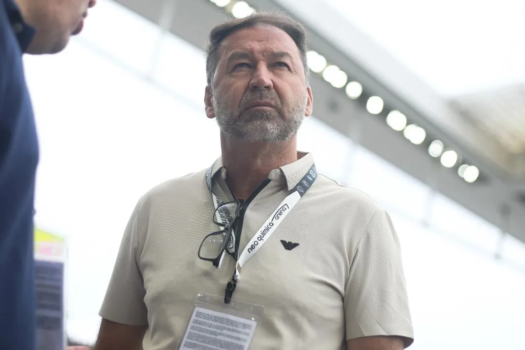 Augusto Melo presidente do Corinthians durante partida do Futebol da Esperança, no estádio Neo Química Arena, neste domingo (13). Foto: Reinaldo Campos/AGIF Foto: Reinaldo Campos/AGIF