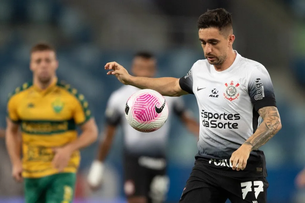 Igor Coronado jogador do Corinthians durante partida contra o Cuiabá na Arena Pantanal pelo Campeonato Brasileiro A 2024. Foto: Gil Gomes/AGIF