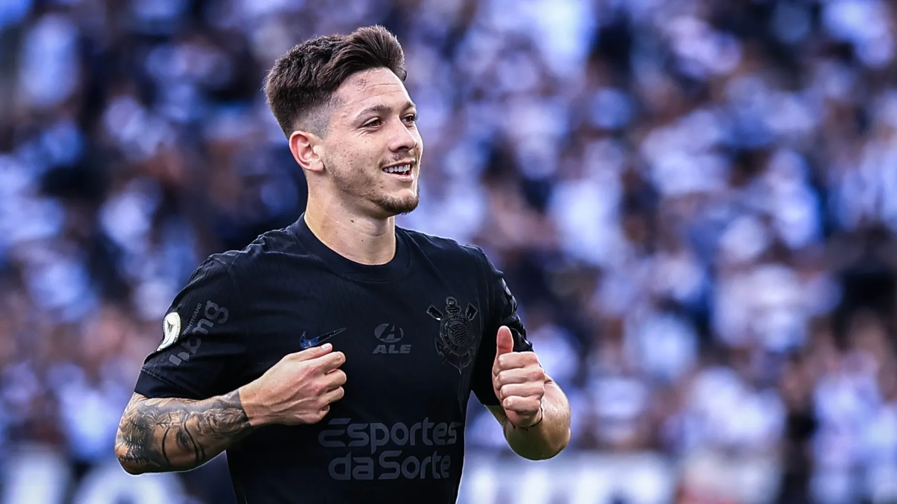 Garro jogador do Corinthians comemora seu gol durante partida contra o Vasco. Foto: Marcello Zambrana/AGIF