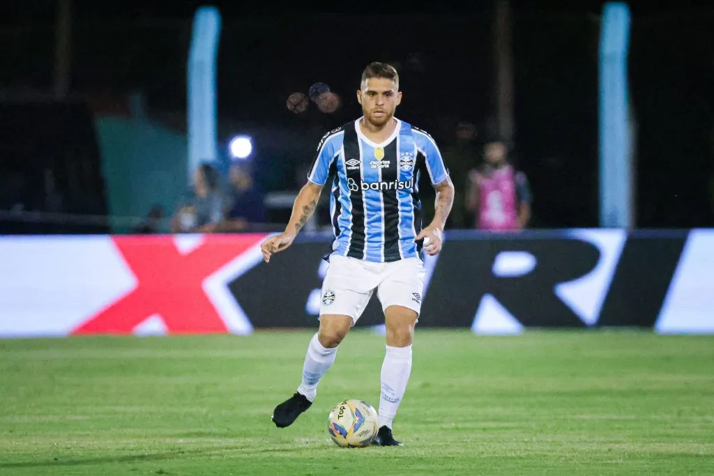 RS – NOVO HAMBURGO – 29/01/2025 – GAUCHO 2025, MONSOON X GREMIO – Gustavo Cuellar jogador do Gremio durante partida contra o Monsoon no estadio Do Vale pelo campeonato Gaucho 2025. Foto: Maxi Franzoi/AGIF