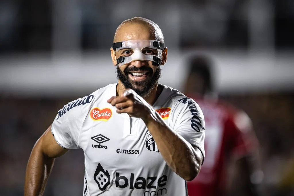 Thaciano comemorando gol marcado ainda no Paulistão. Foto: Abner Dourado/AGIF