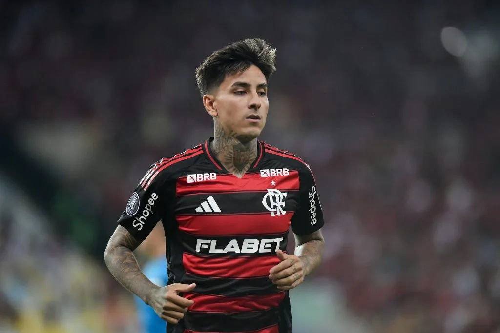 RJ – RIO DE JANEIRO – 09/04/2025 – COPA LIBERTADORES 2025, FLAMENGO X CORDOBA – Pulgar jogador do Flamengo durante partida contra o Cordoba no estadio Maracana pelo campeonato Copa Libertadores 2025. Foto: Thiago Ribeiro/AGIF