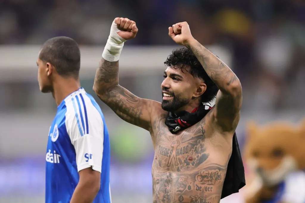 Gabigol marcou contra o Flamengo no primeiro turno, no Mineirão. Foto: Gilson Lobo/AGIF