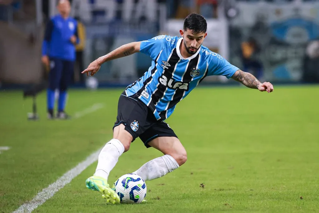RS – PORTO ALEGRE – 20/05/2025 – COPA DO BRASIL 2025, GREMIO X CSA – Mathias Villasanti jogador do Gremio durante partida contra o CSA no estadio Arena do Gremio pelo campeonato Copa Do Brasil 2025. Foto: Maxi Franzoi/AGIF