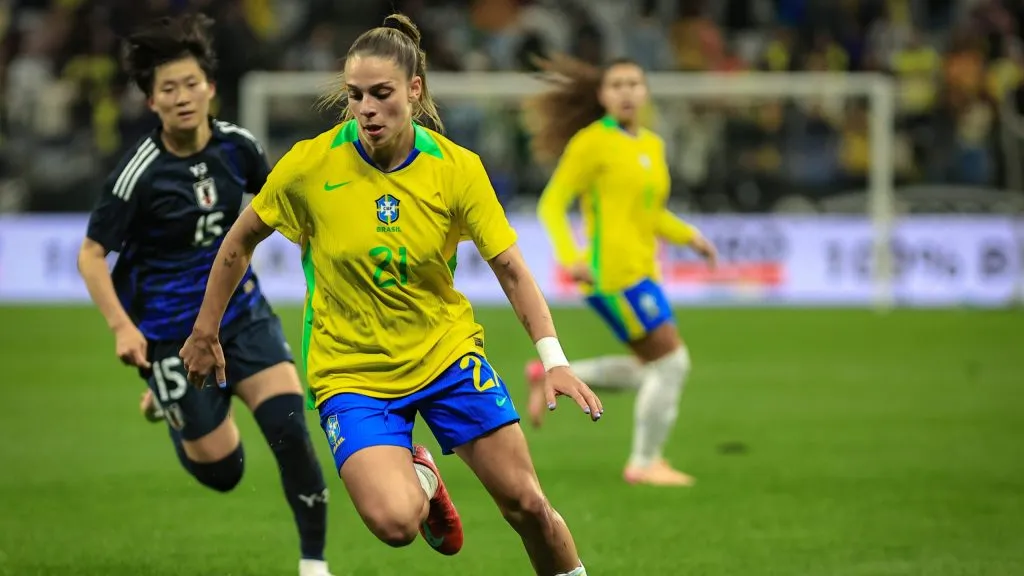 SP – SAO PAULO – 30/05/2025 – AMISTOSO FEMININO, BRASIL X JAPAO – Gio jogadora do Brasil durante partida contra o Japao no estadio Arena Corinthians pelo campeonato Amistoso.    Foto: Fabio Giannelli/AGIF