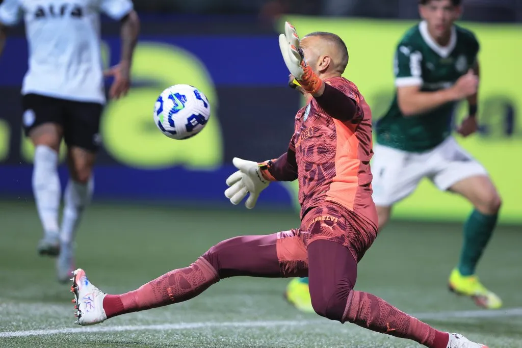 Weverton goleiro do Palmeiras durante partida contra o Gremio. Foto: Ettore Chiereguini/AGIF