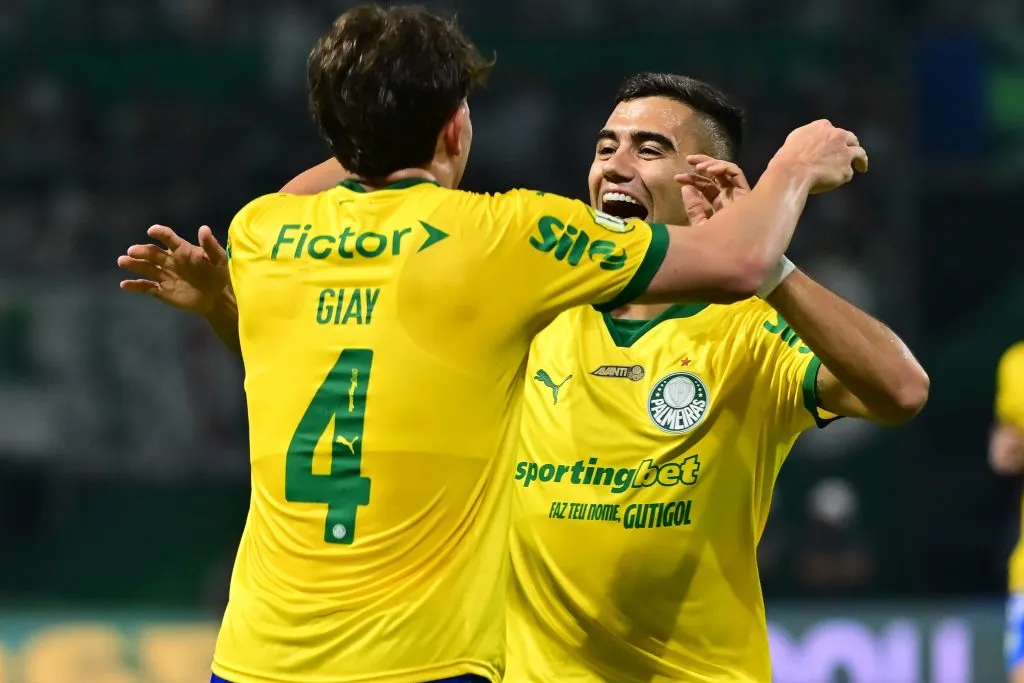 Andreas comemora seu primeiro gol pelo Palmeiras. Foto: Jota Erre/AGIF