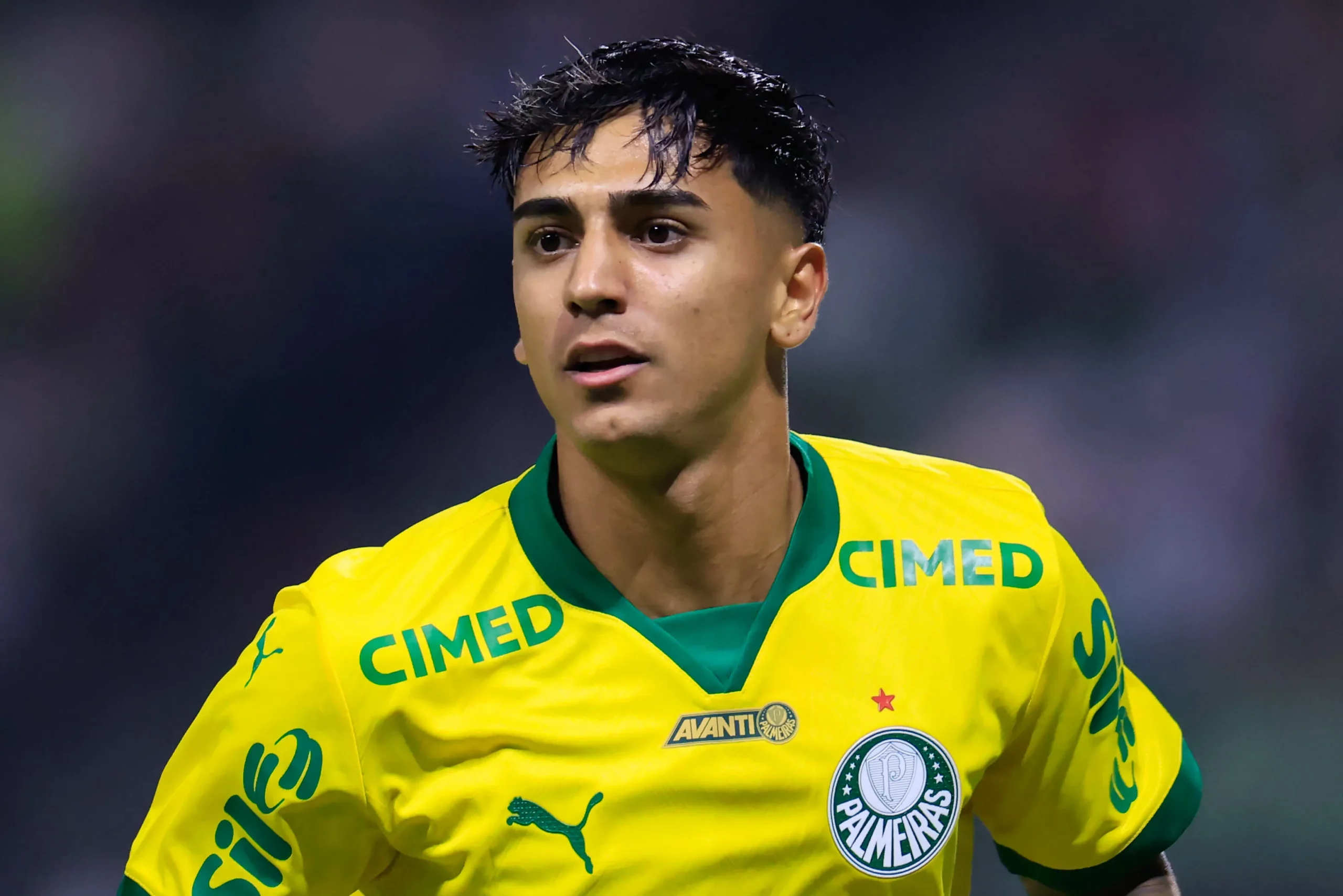 Facundo Torres,  jogador do Palmeiras, durante partida contra o Fluminense no estadio Arena Allianz Parque pelo campeonato Brasileiro A 2025. Foto: Marcello Zambrana/AGIF