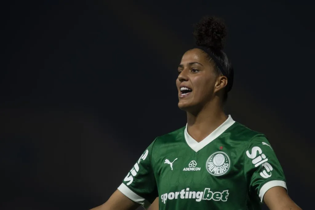 Amanda Gutierres, jogadora do Palmeiras pelo campeonato Brasileiro A-1 2025. Foto: Anderson Romão/AGIF