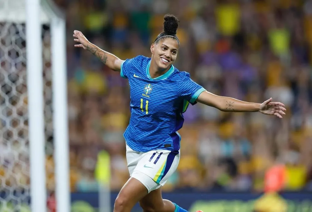 Amanda Gutierres, autora de dois golaços no primeiro amistoso contra Austrália em vitória de 3 a 1, em Brisbane.           Foto: Rafael Ribeiro/CBF