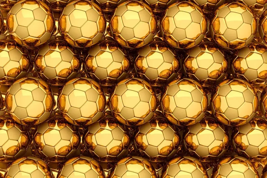 Imagem composta de várias bolas de ouro