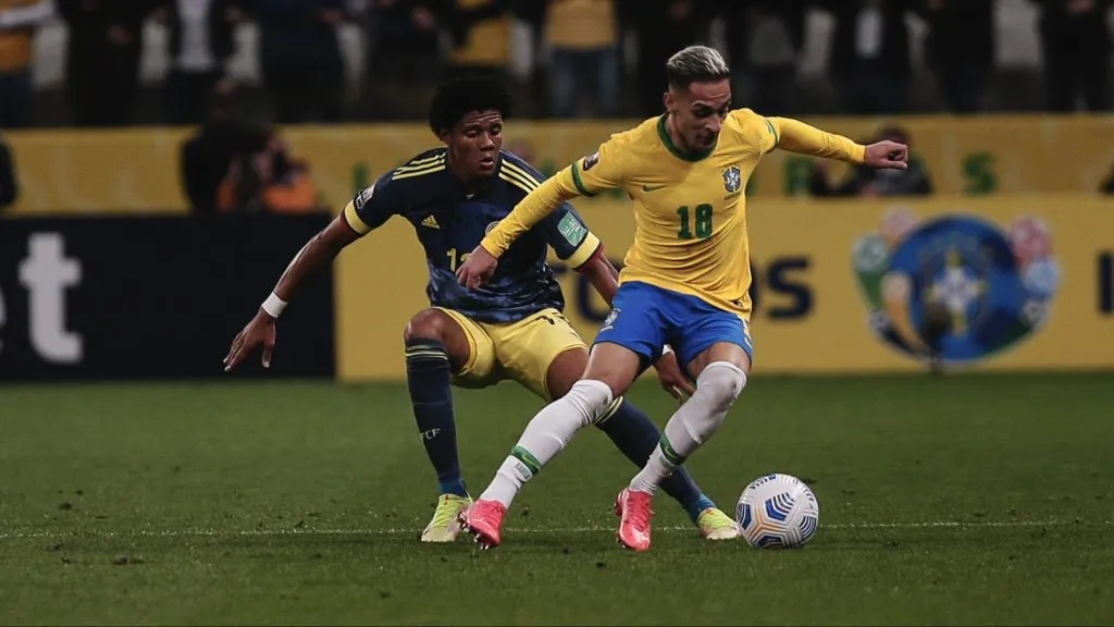 Antony jogador do Brasil durante partida contra o Colombia no estadio Arena Corinthians pelo campeonato Eliminatorias Copa do Mundo 2022. Foto: Ettore Chiereguini/AGIF