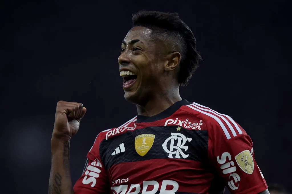 LIBERTADORES 2023, FLAMENGO X AUCAS – Bruno Henrique jogador do Flamengo comemora seu gol durante partida contra o Aucas – Foto: Alexandre Loureiro/AGIF