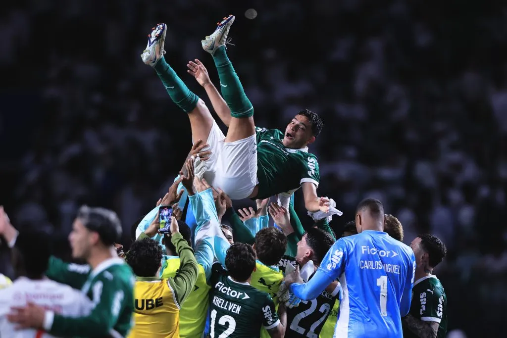 Bruno Rodrigues, jogador do Palmeiras durante partida contra o Internacional no estadio Arena Allianz Parque pelo campeonato Brasileiro A 2025. Foto: Ettore Chiereguini/AGIF