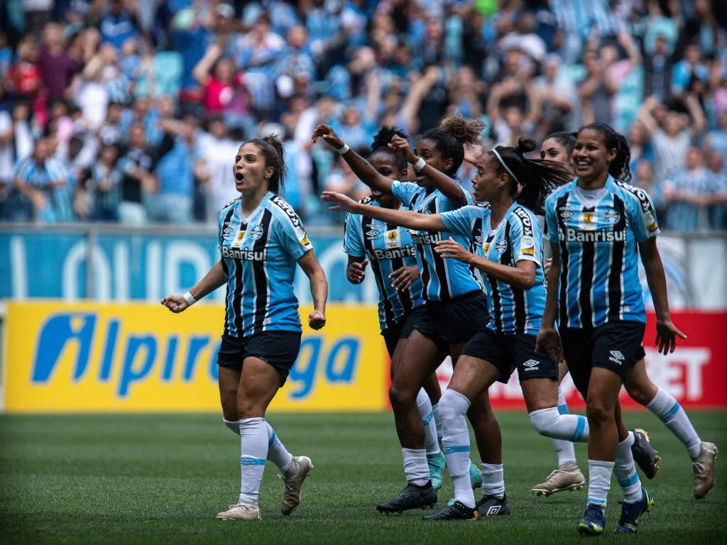 Jogadoras Gremistas. Foto: Maxi Franzoi/AGIF
