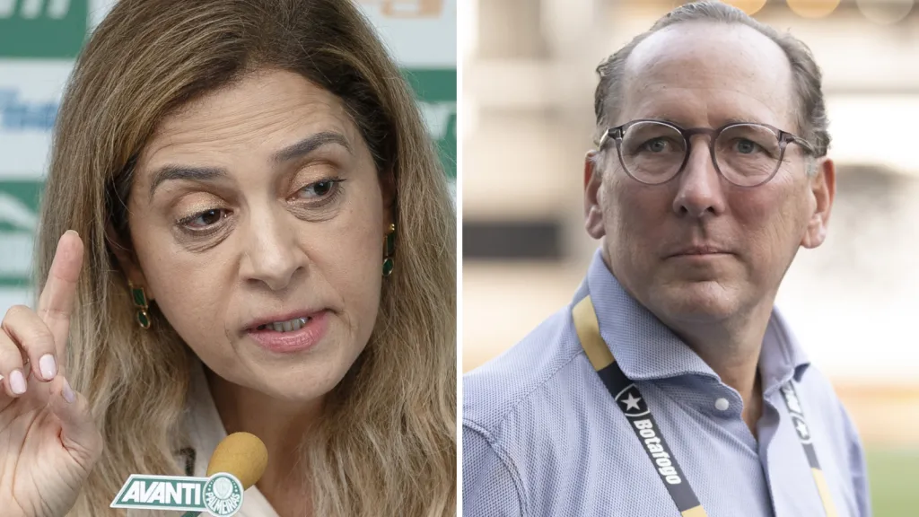 Leila Pereira e John Textor em montagem de foto