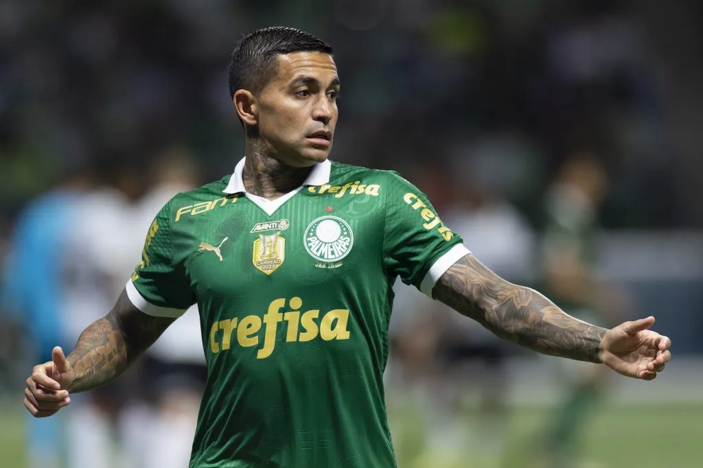 Dudu jogador do Palmeiras durante partida contra o Gremio no estadio Arena Allianz Parque pelo campeonato Brasileiro A 2024. Foto: Anderson Romao/AGIF