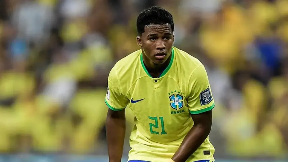 Endrick atuando com a camisa da Seleção Brasileira Foto: Staff imagens/CBF