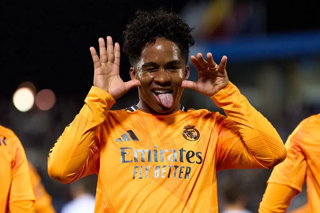 Endrick comemorando gol pelo Real Madrid