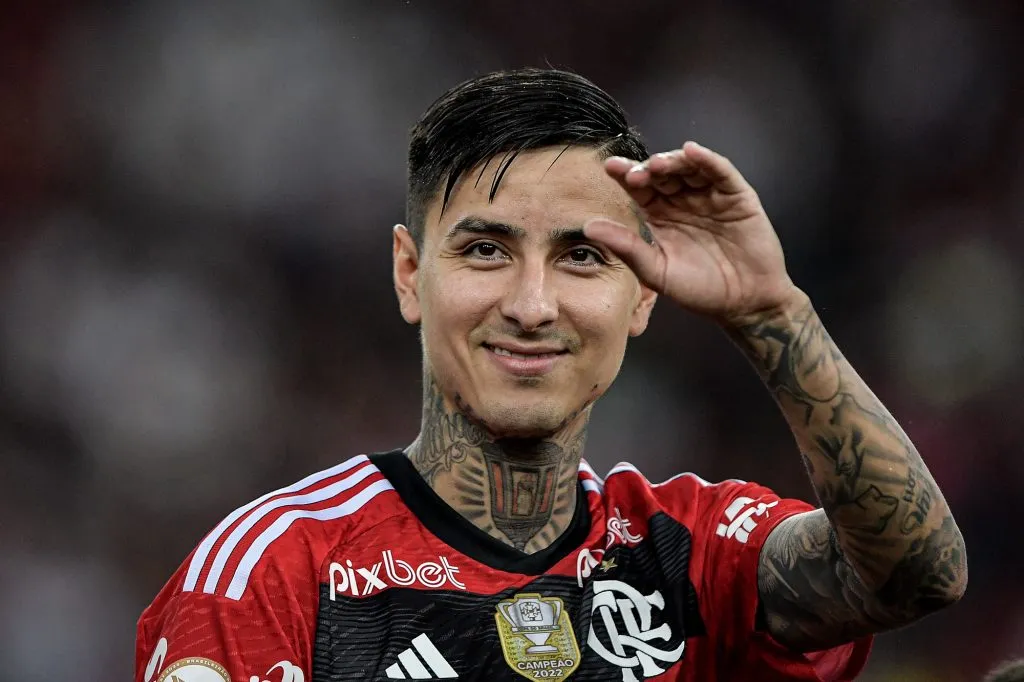 Erick Pulgar jogador do Flamengo durante partida pelo Brasileiro A 2023. Foto: Thiago Ribeiro/AGIF