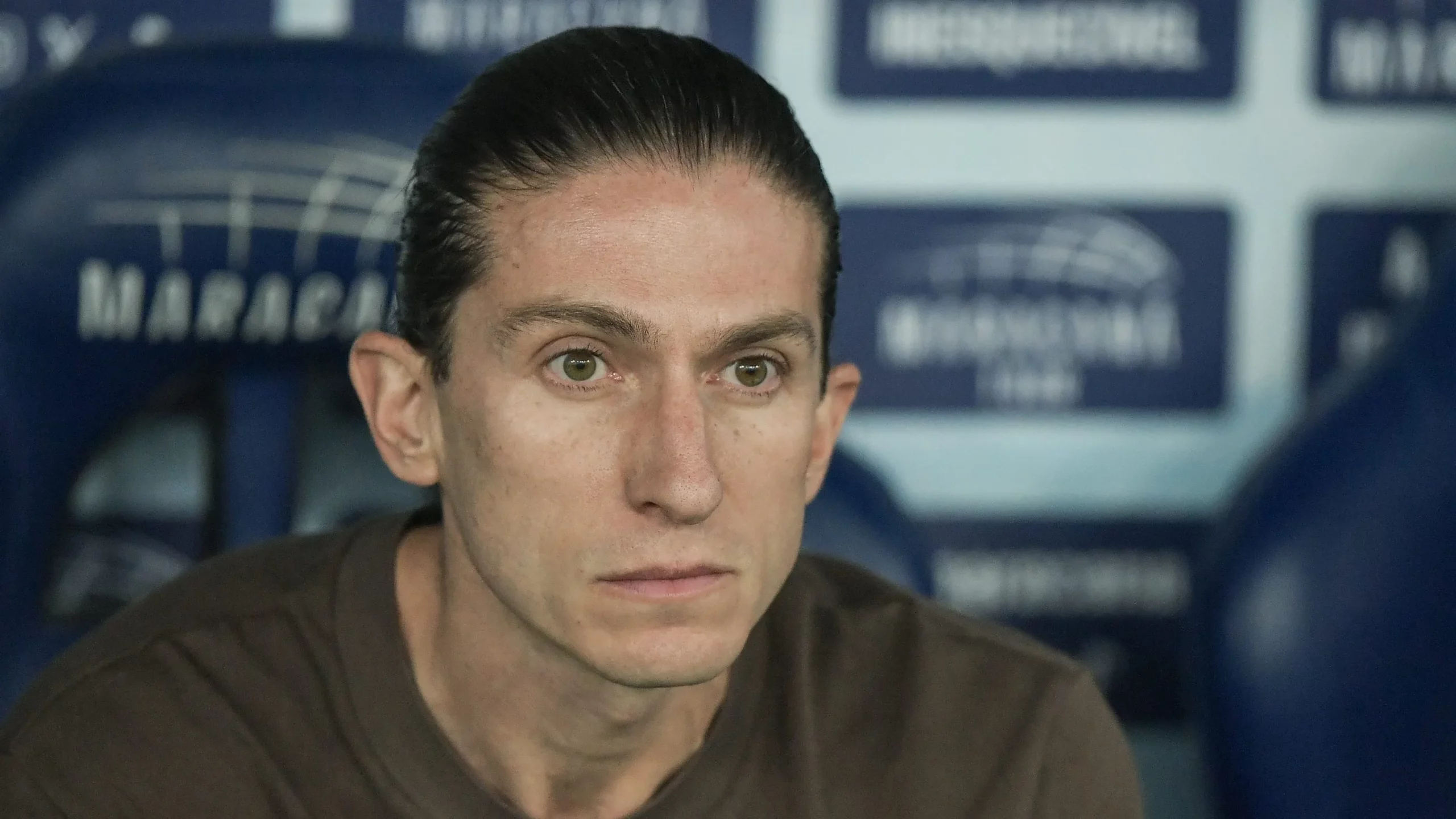 Filipe Luís técnico do Flamengo durante partida contra o Vasco. Foto: Thiago Ribeiro/AGIF