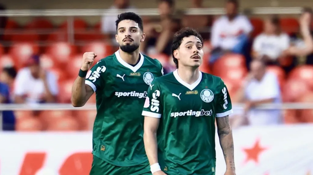 Flaco López, jogador do Palmeiras, comemora seu gol durante partida contra o São Paulo – Foto: Marcello Zambrana/AGIF