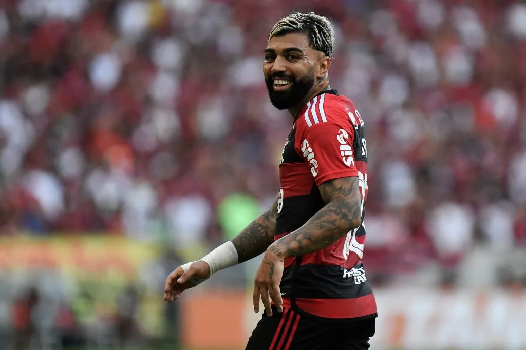 Gabi jogador do Flamengo durante partida contra o Fluminense no estadio Maracana pelo campeonato Brasileiro A 2023. Foto: Thiago Ribeiro/AGIF