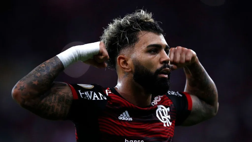 Gabigol em jogo do Flamengo x Cuiabá. Buda Mendes/Getty Images.