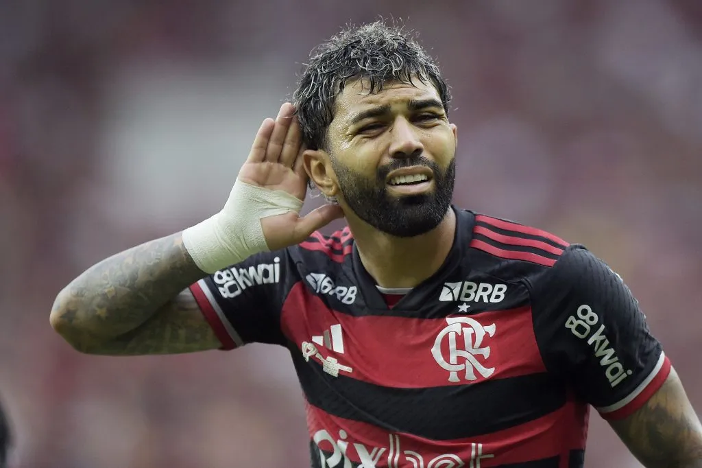 Gabigol marcou dois gols na vitória do Flamengo por 3 a 1 sobre o Atlético-MG, pela primeira decisão da Copa do Brasil. Foto: Alexandre Loureiro/AGIF