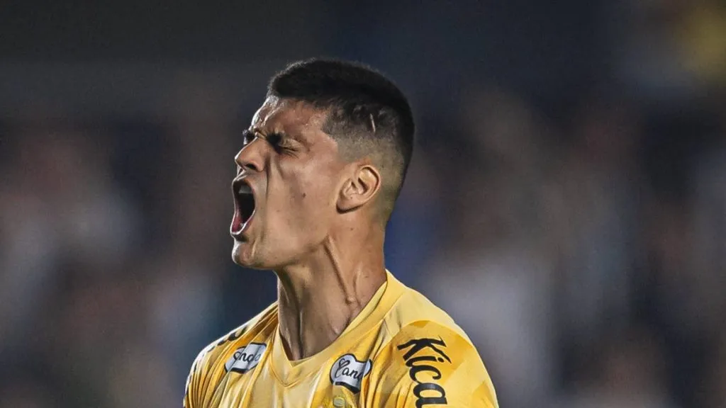 Gabriel Brazão, goleiro do Santos. Foto: IMAGO / Fotoarena