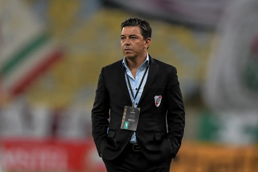 Gallardo durante jogo do River Plate. Foto: Thiago Ribeiro/AGIF 
