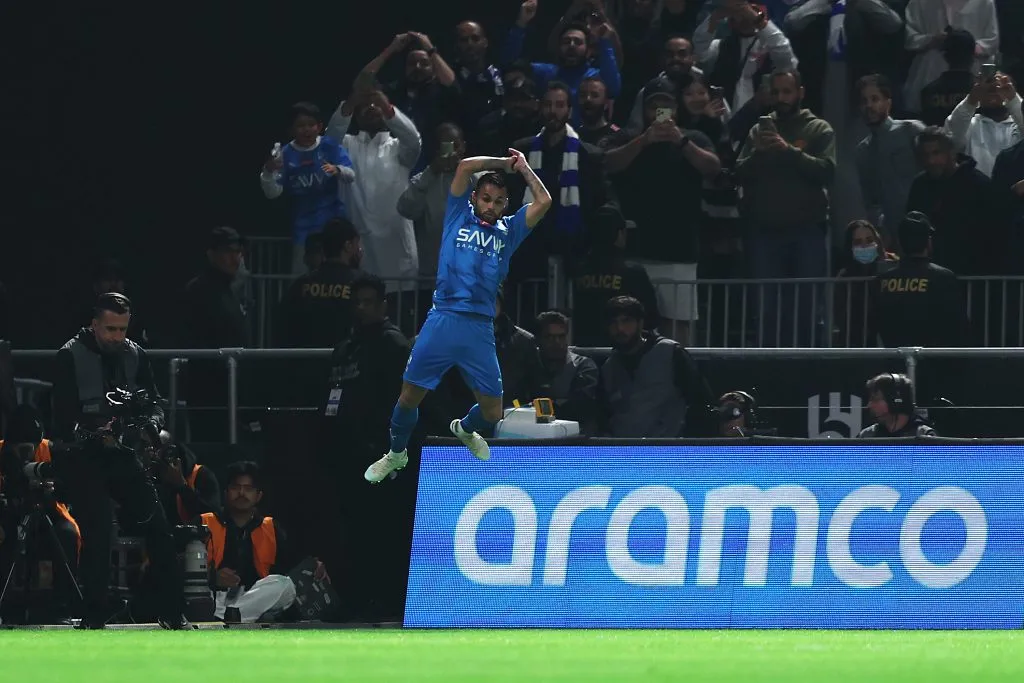 Michael comemorando seu gol no estilo CR7 contra o Inter Miami. Foto: Yasser Bakhsh/Getty Images