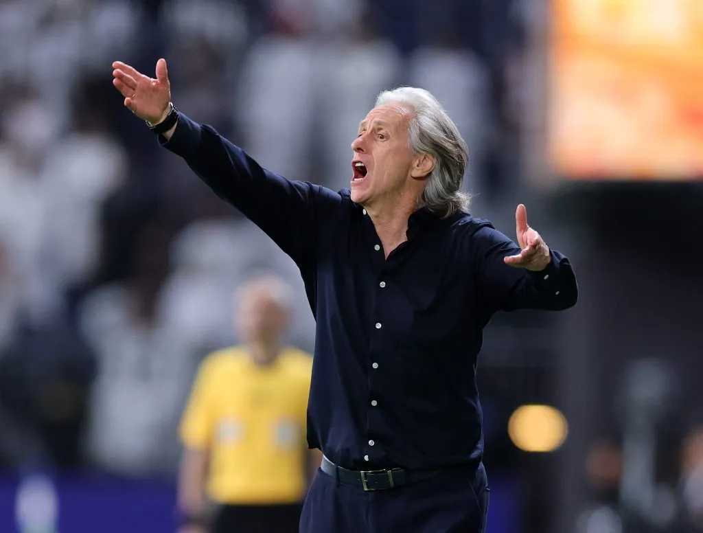 RIYADH, SAUDI ARABIA – APRIL 21: Jorge Jesus, Head Coach of Al Hilal, reacts during the Saudi Pro League match between Al Hilal and Al Shabab at Kingdom Arena on April 21, 2025 in Riyadh, Saudi Arabia. (Photo by Abdullah Ahmed/Getty Images)