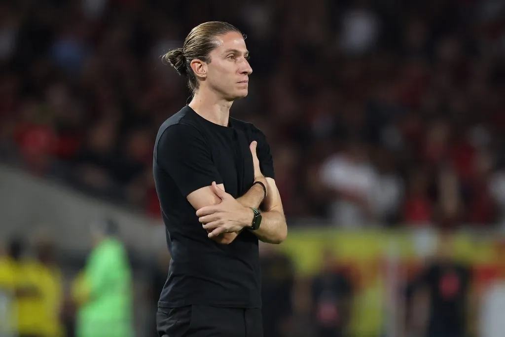 Treinador Filipe Luís durante o jogo. (Photo by Wagner Meier/Getty Images)