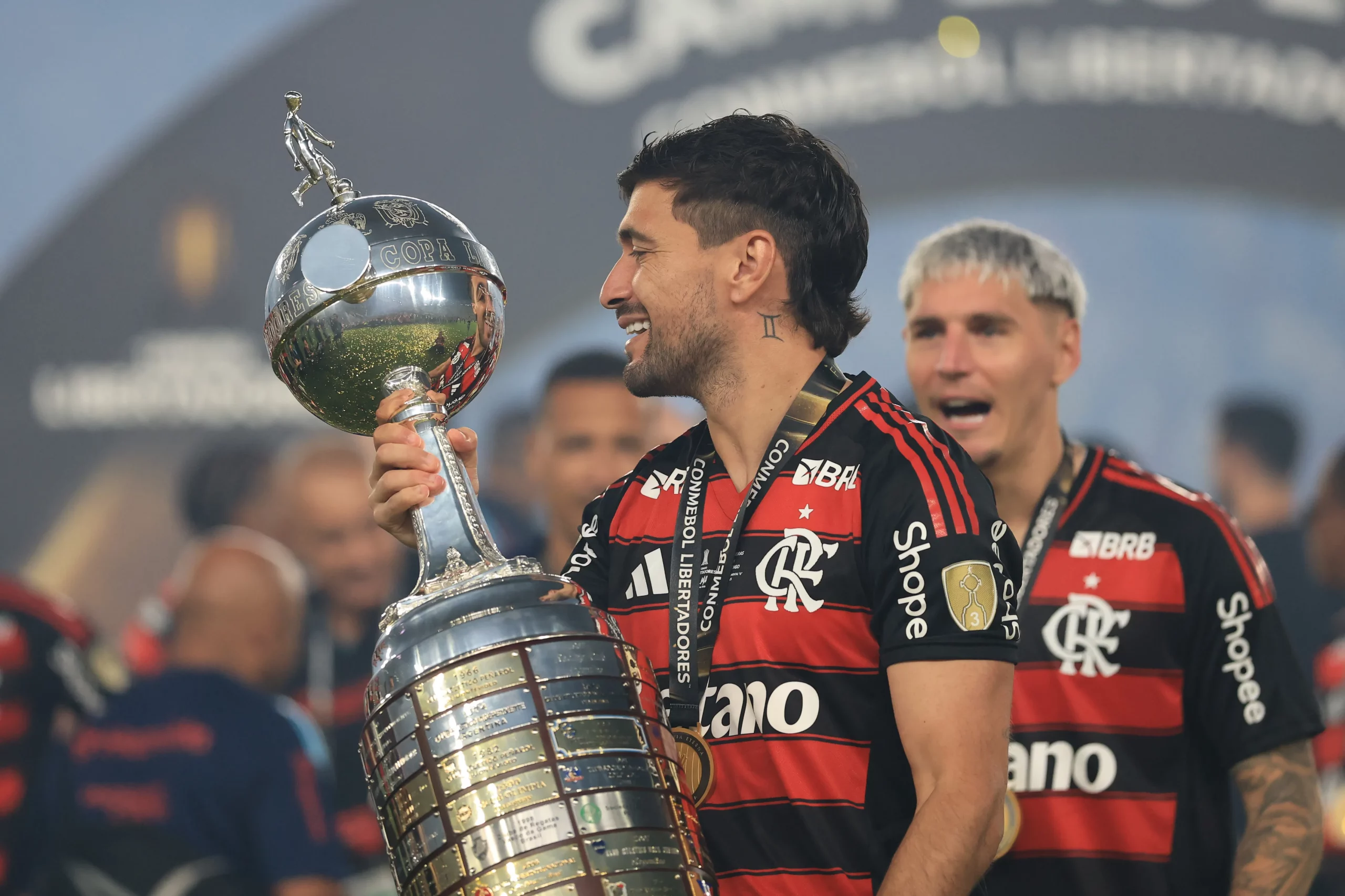 Giorgian de Arrascaeta do Flamengo comemora conquista da Copa Libertadores de 2025.  (Photo by Buda Mendes/Getty Images)