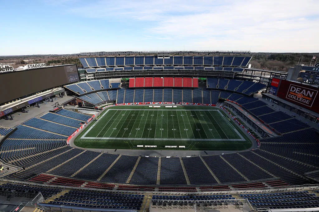 Vista geral do estádio Gillette Stadium em 8 de dezembro de 2025 em Foxborough, Massachusetts. (Foto de Dan Mullan/Getty Images)