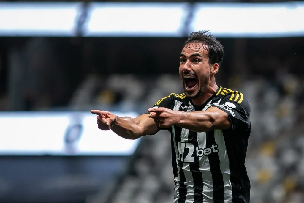 Igor Gomes foi o autor do único gol do Atlético Mineiro contra o Santos. Foto: Fernando Moreno/AGIF